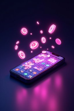 Smartphone showing casino app